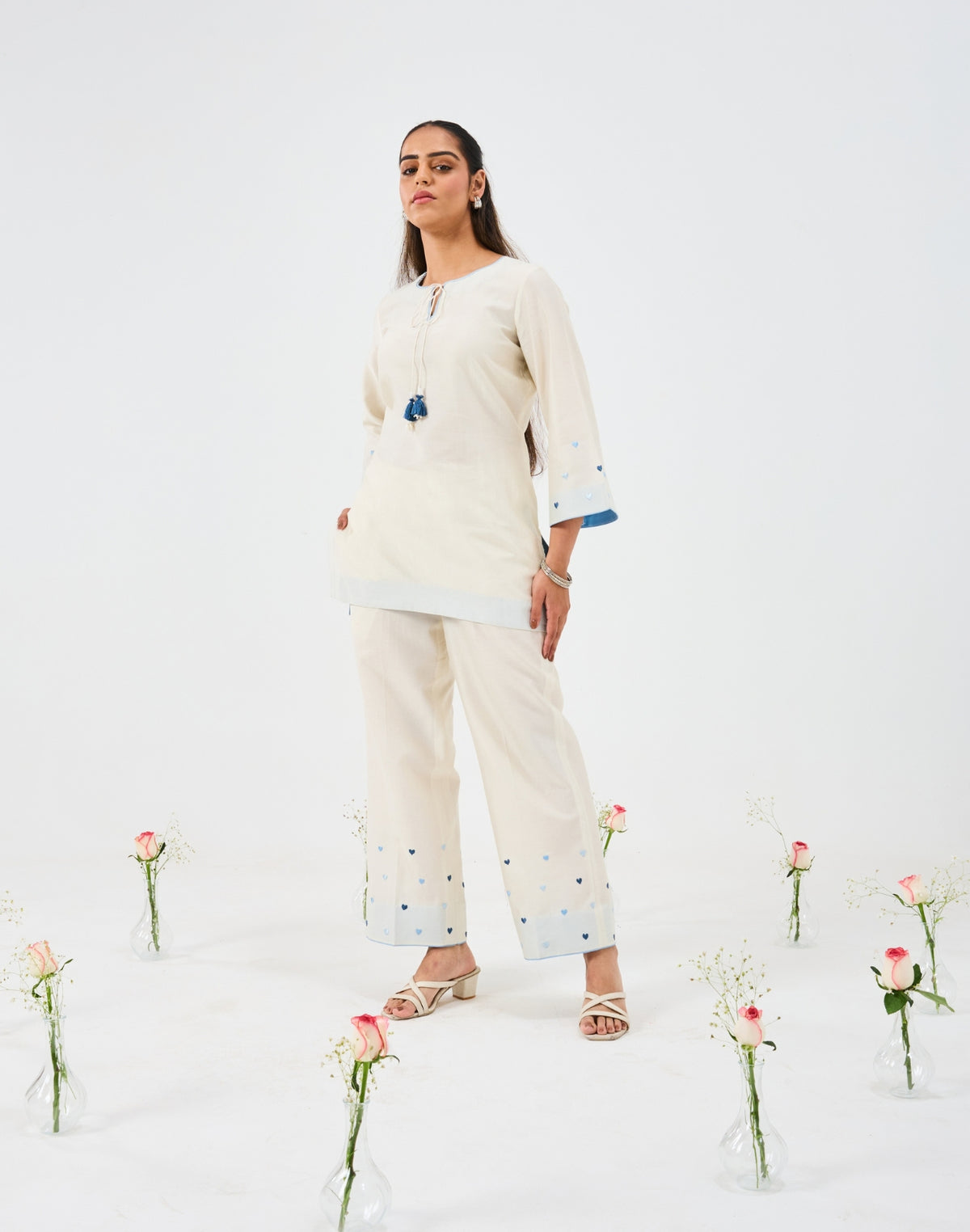 Dilzaah co ord set with Solid Heart Embroidery