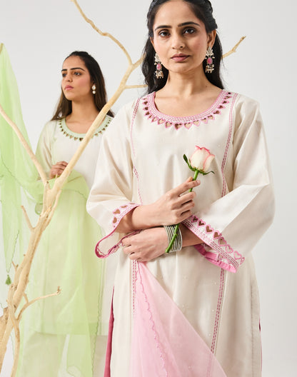 Dilzaah Aline Suit with Cut Heart work