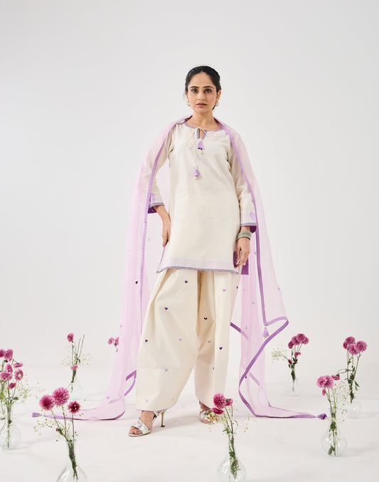 Dilzaah Farshi Salwar set with Solid Heart Embroidery