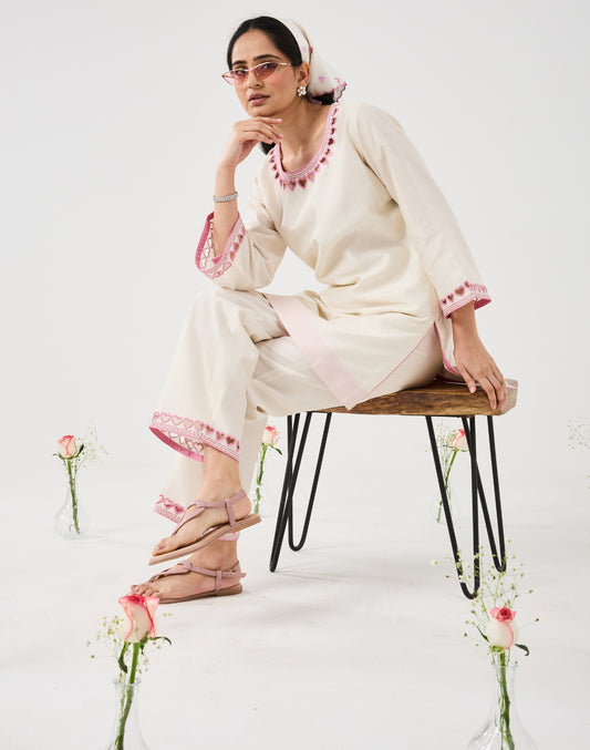 Dilzaah Co ord set with Cut Heart work