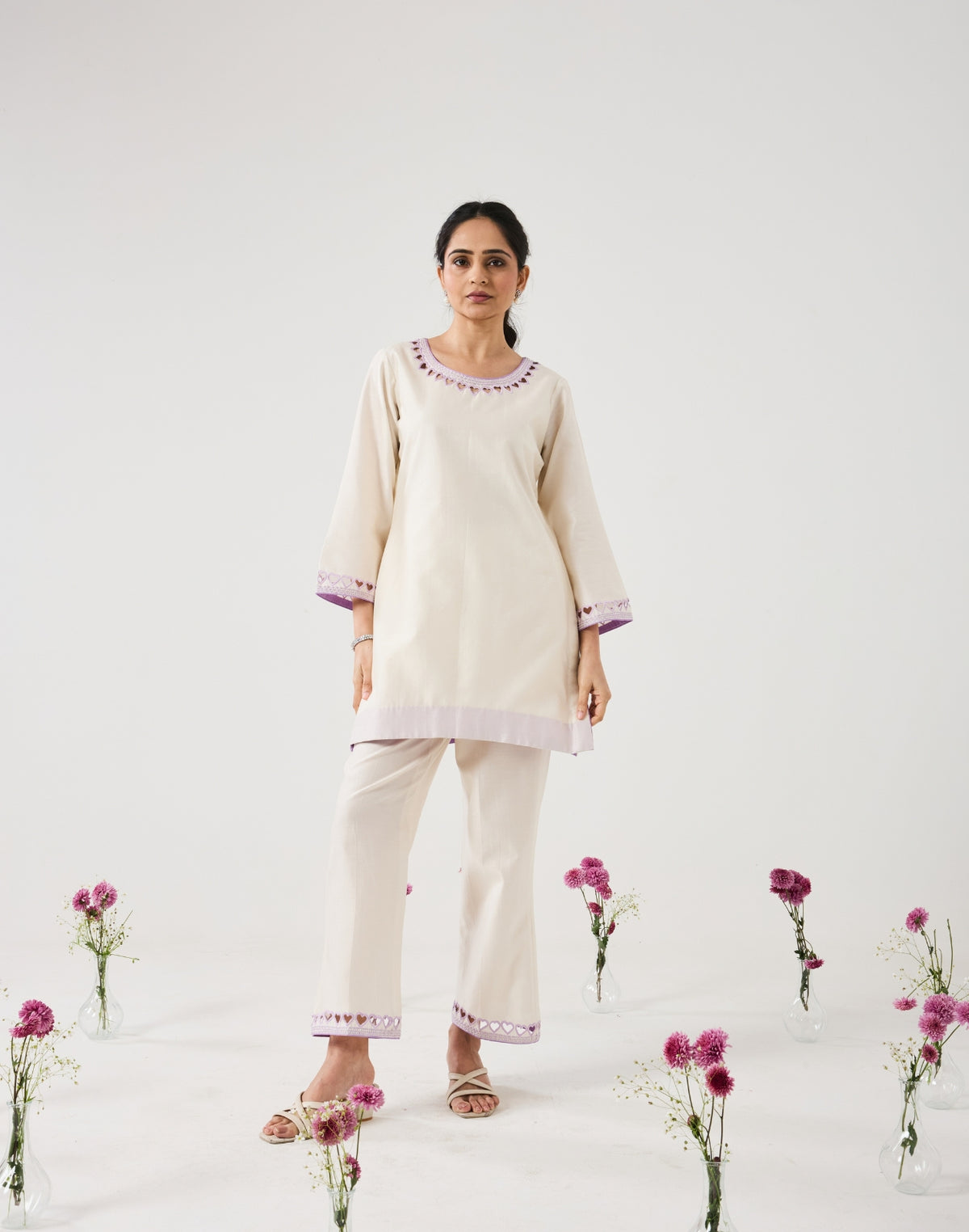 Dilzaah Co ord set with Cut Heart work