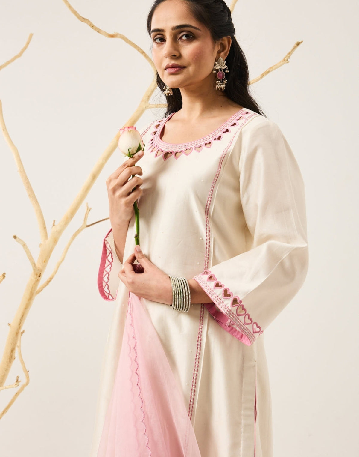Dilzaah Aline Suit with Cut Heart work