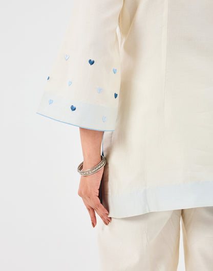 Dilzaah co ord set with Solid Heart Embroidery