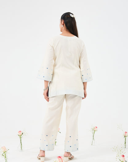 Dilzaah co ord set with Solid Heart Embroidery