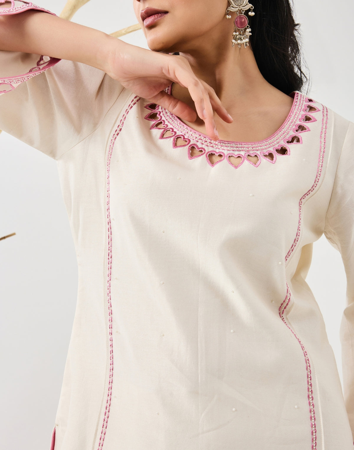 Dilzaah Aline Suit with Cut Heart work
