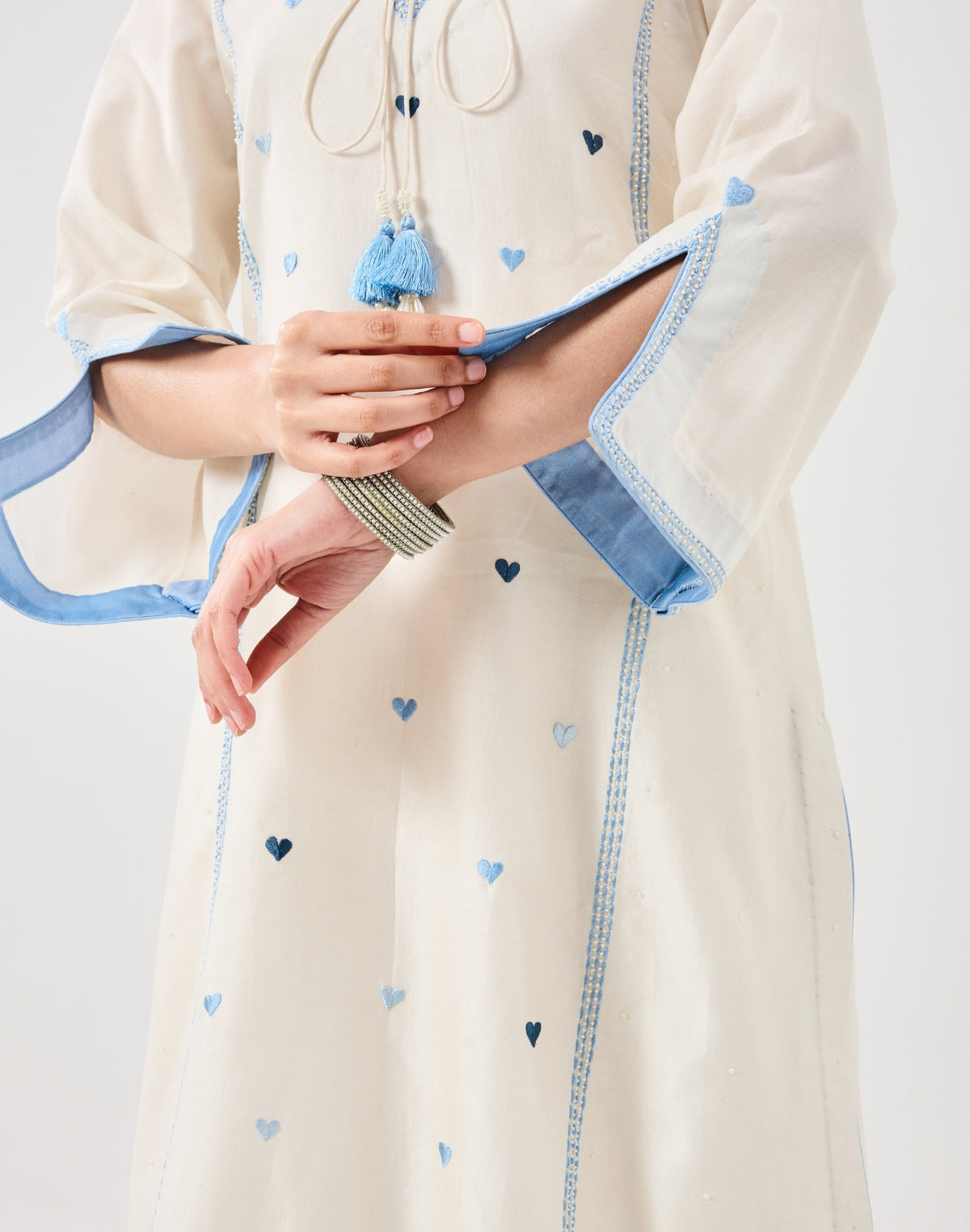 Dilzaah Aline Suit set with Solid Heart Embroidery