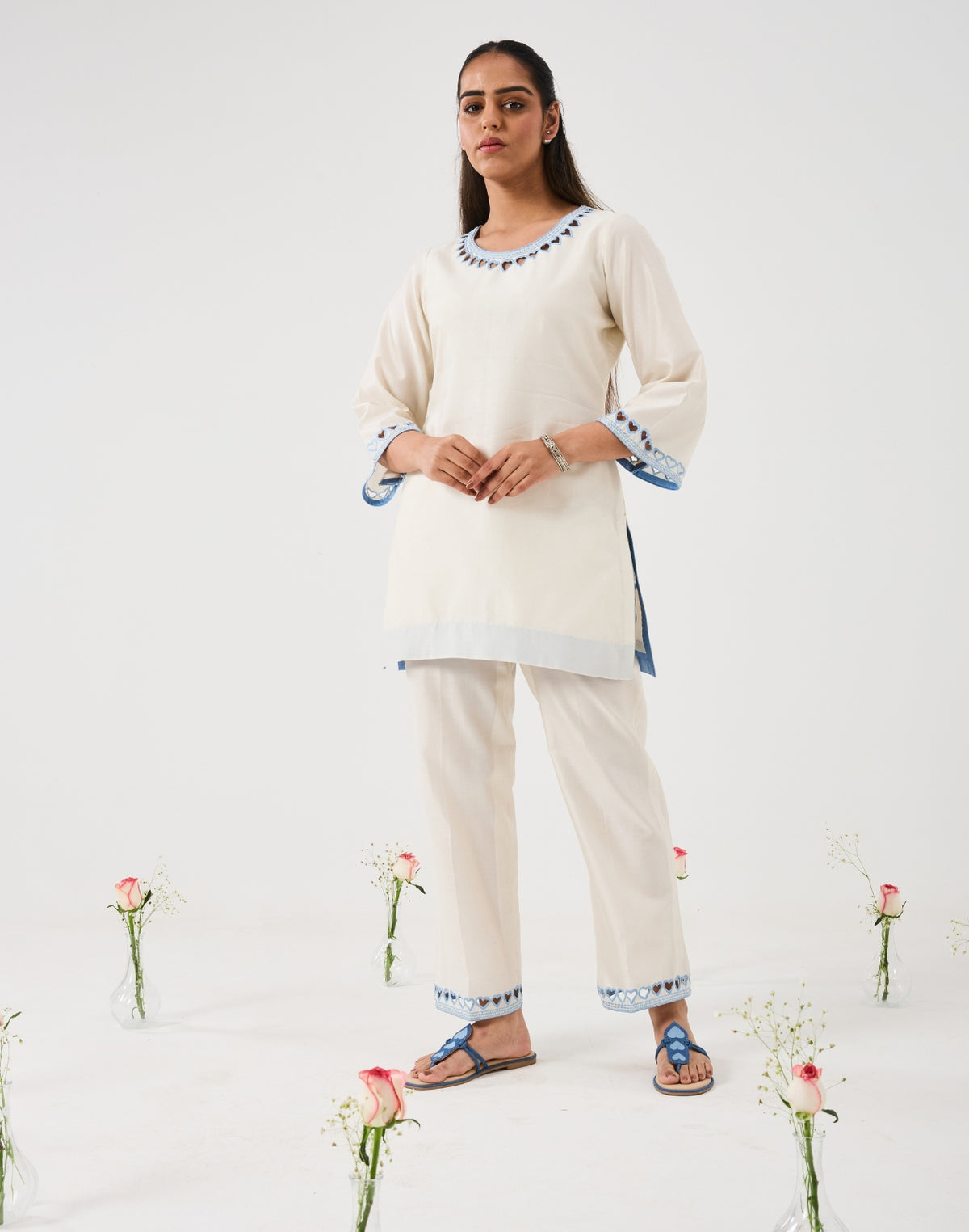 Dilzaah Co ord set with Cut Heart work