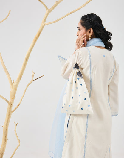 Dilzaah Aline Suit set with Solid Heart Embroidery