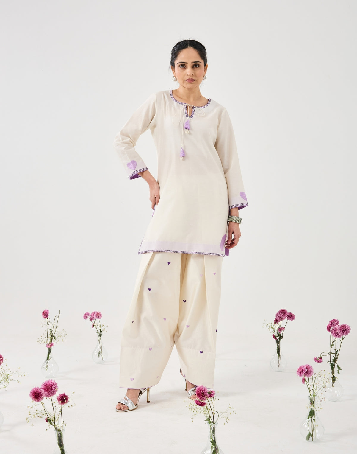Dilzaah Farshi Salwar set with Solid Heart Embroidery