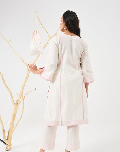 Dilzaah Aline Suit set with Solid Heart Embroidery